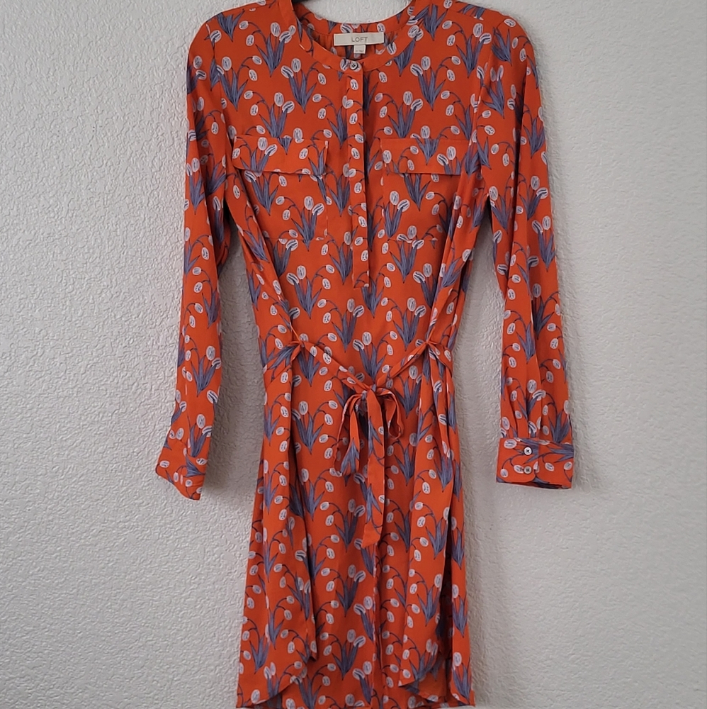 Ann Taylor Loft Orange Tunic Dress